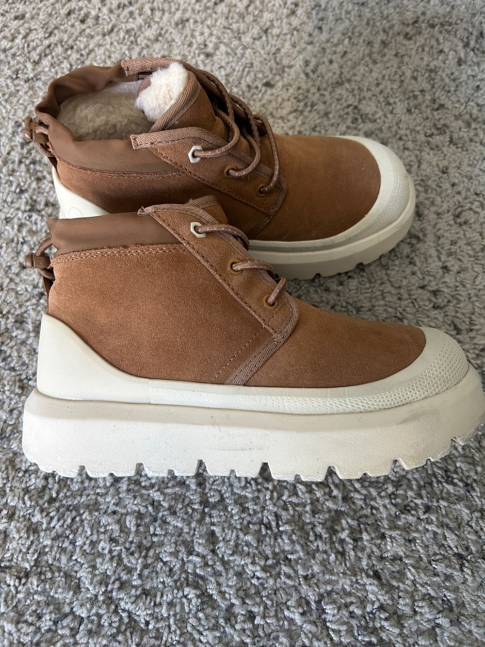 UGG Women's Chestnut Suede Lace-Up Platform Boots